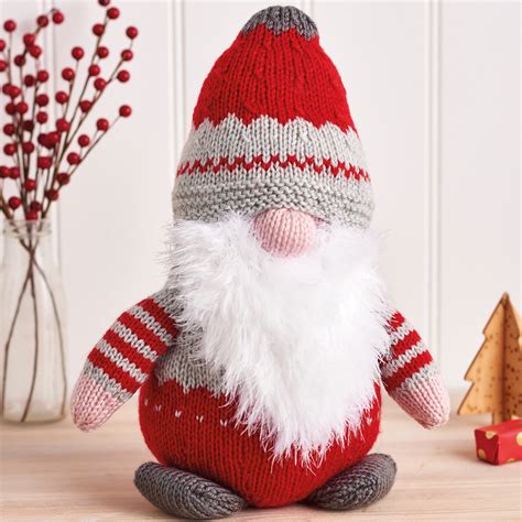 Knitters A5 UK <b>Christmas</b> Leaflet. . Free knitting pattern for christmas gnome